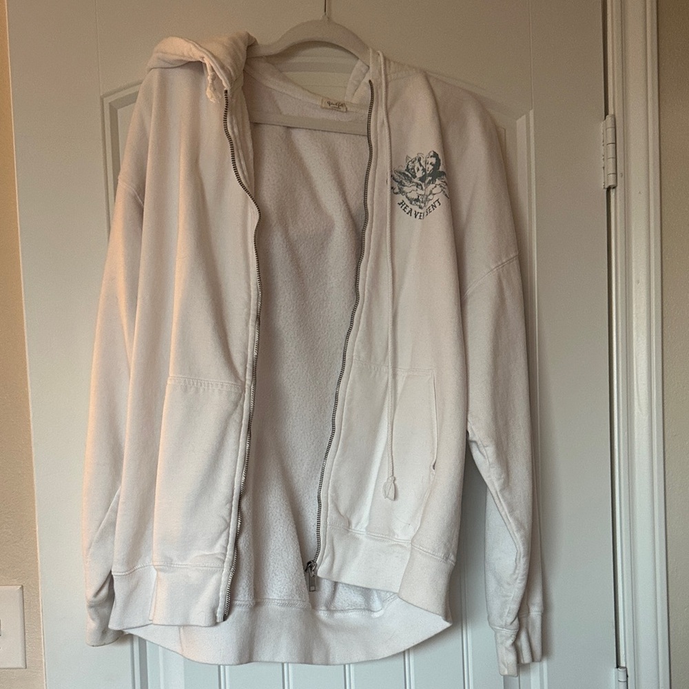 John Galt (Brandy Melville) Heaven Sent White full zip. One size